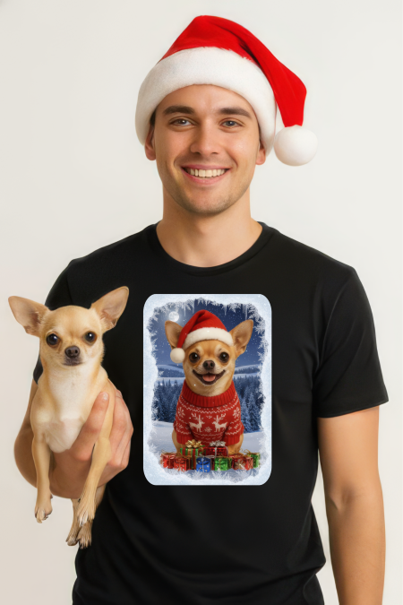 Vánoční tričko s Čivavou